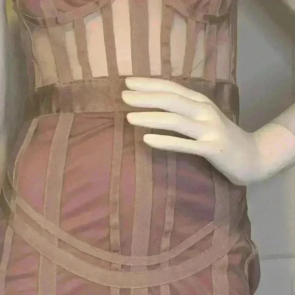 Misguided Women’s Mesh Bandage Corset Detail Mini Dress stretchy material. - Picture 6 of 14